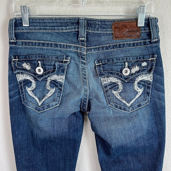 Big Star Casey K Jeans Womens 28 Low Rise Bootcut Stretch Western Cowgirl Hemmed - Picture 7 of 9